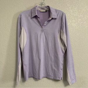 Kjus Polo Shirt Top Women L Golf Tennis Pickleball Elena Cooling Long Sleeve UPF